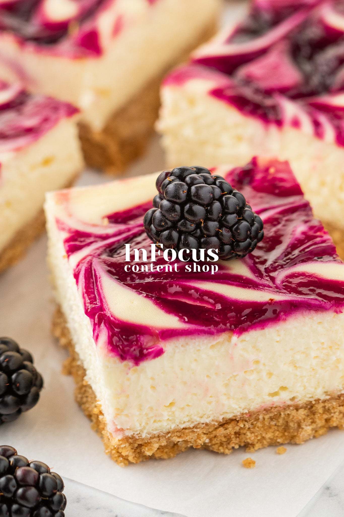 Blackberry Swirl Cheesecake Bars- Exclusive