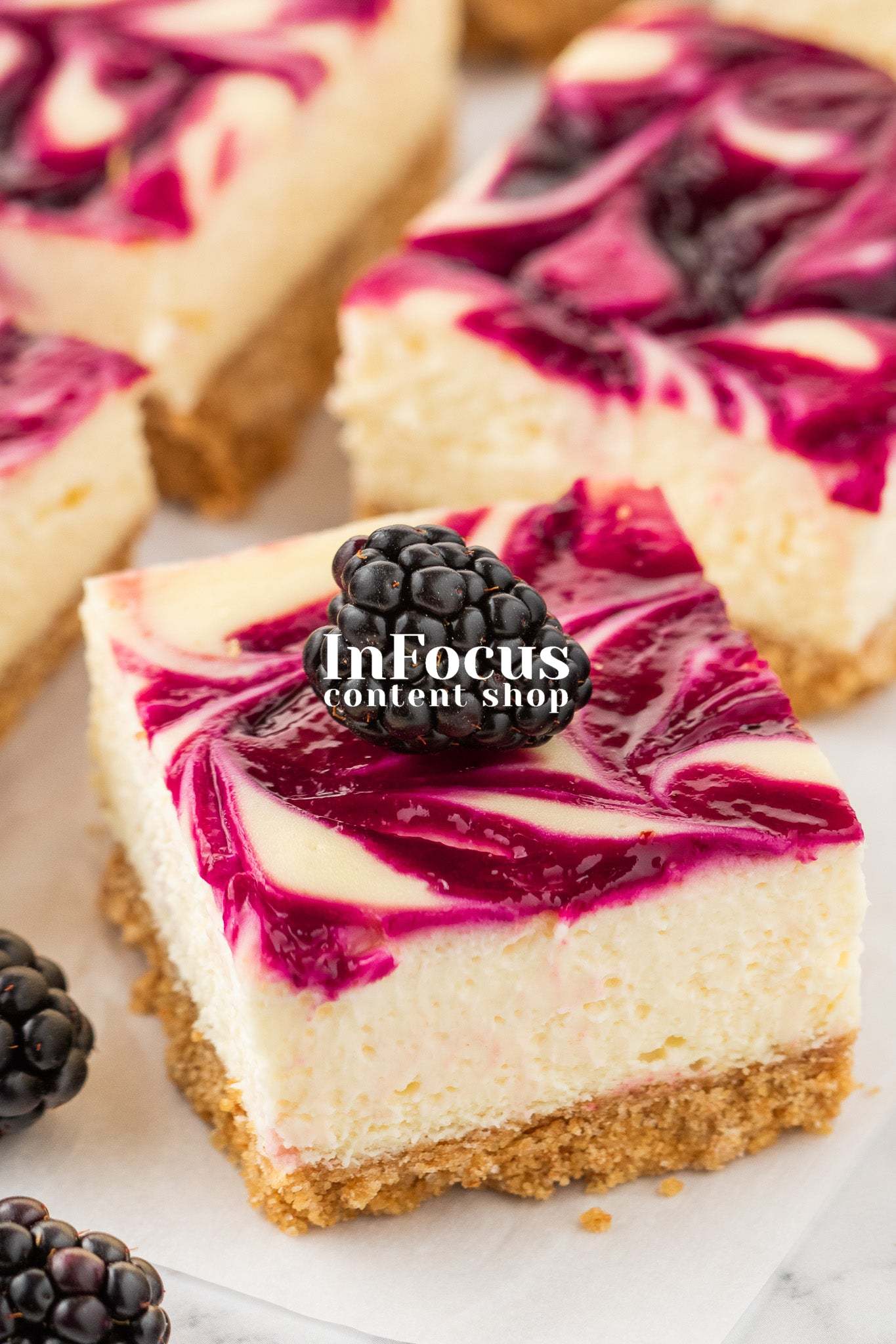 Blackberry Swirl Cheesecake Bars- Exclusive