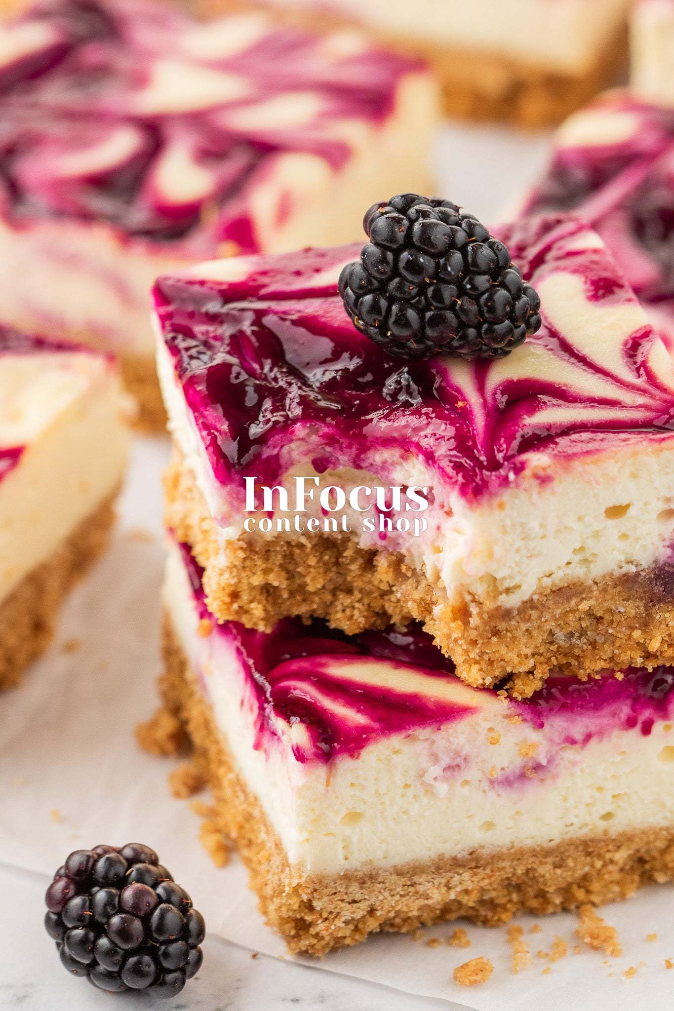Blackberry Swirl Cheesecake Bars- Exclusive