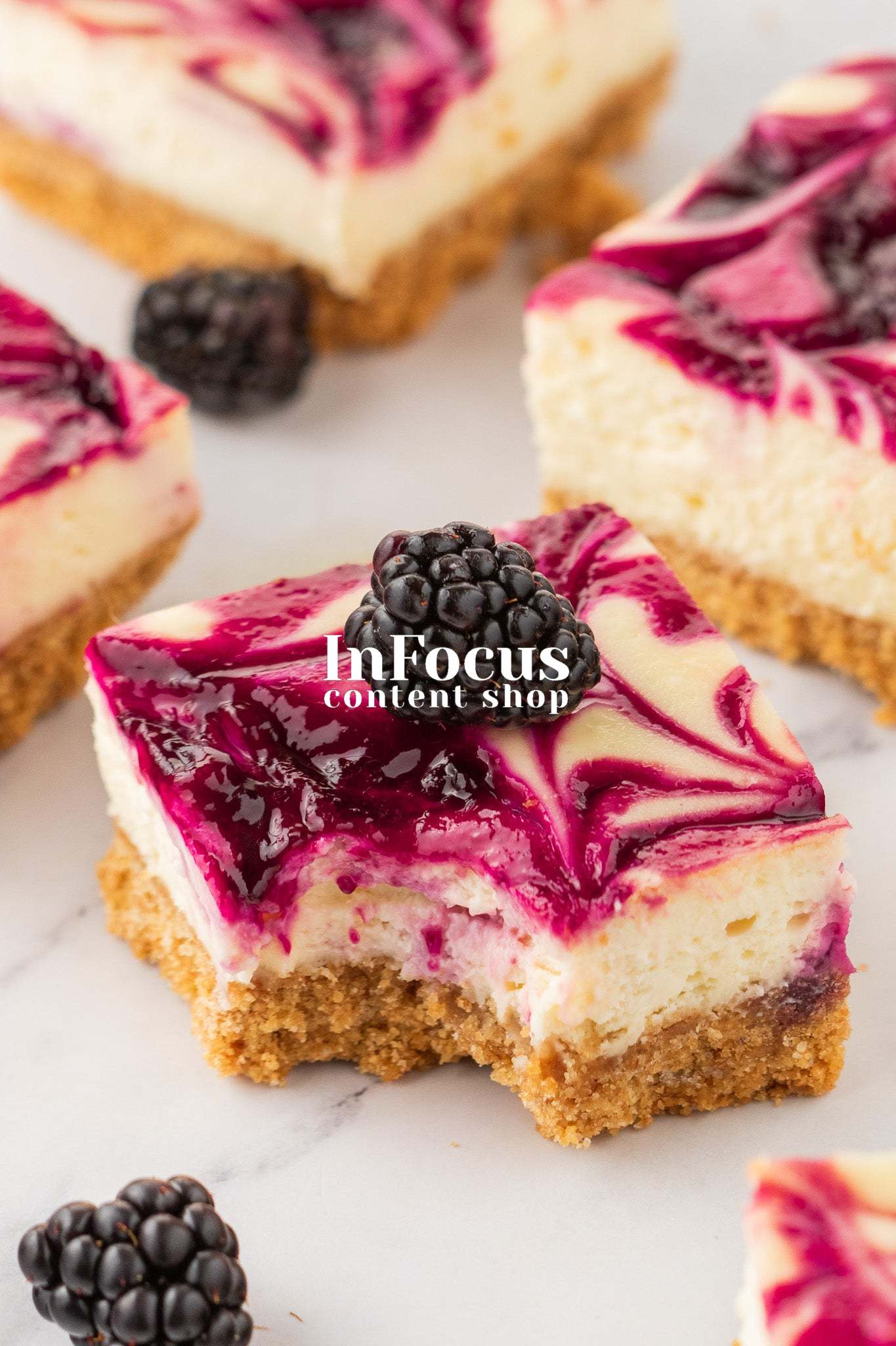 Blackberry Swirl Cheesecake Bars- Exclusive