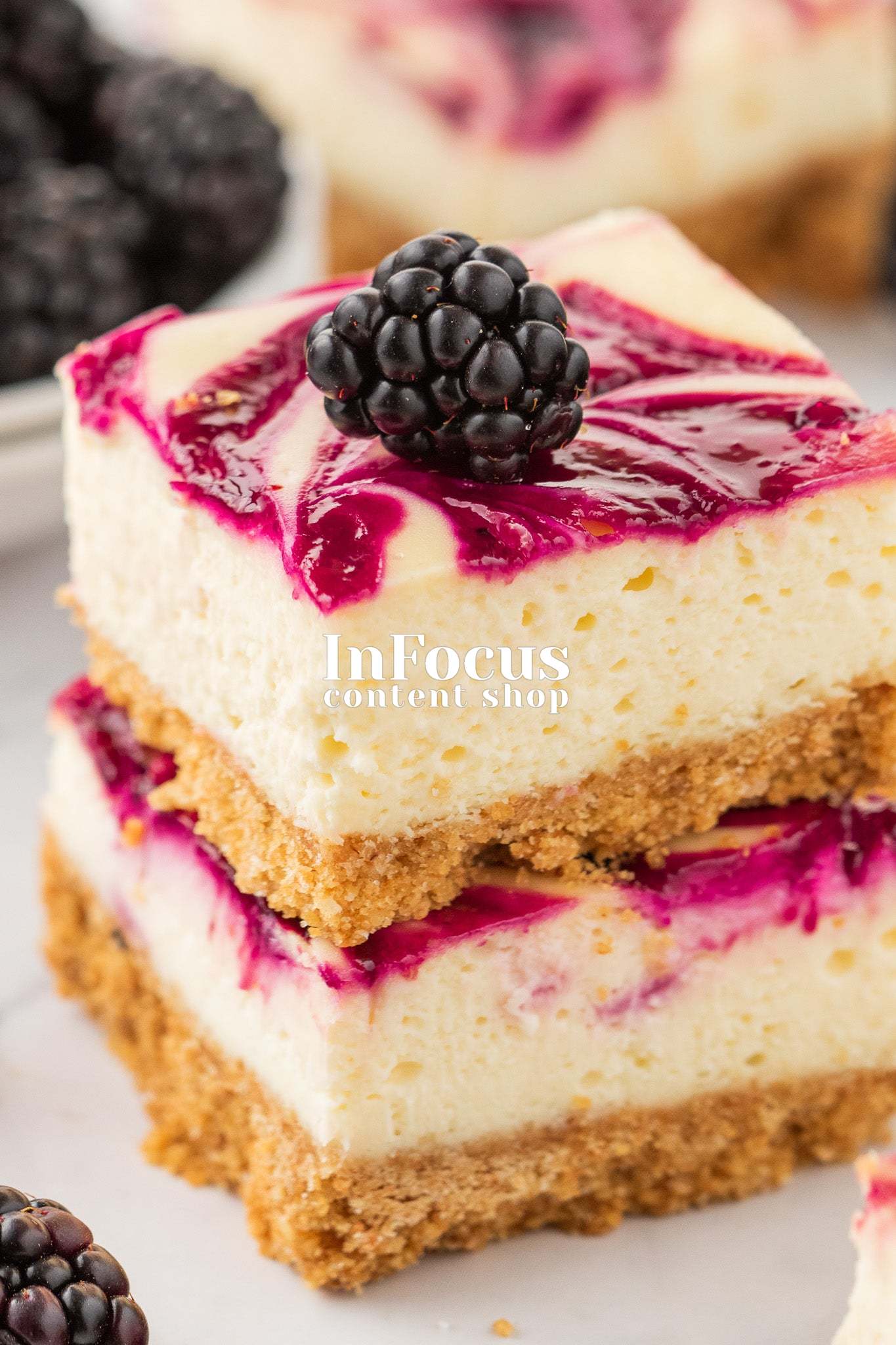 Blackberry Swirl Cheesecake Bars- Exclusive