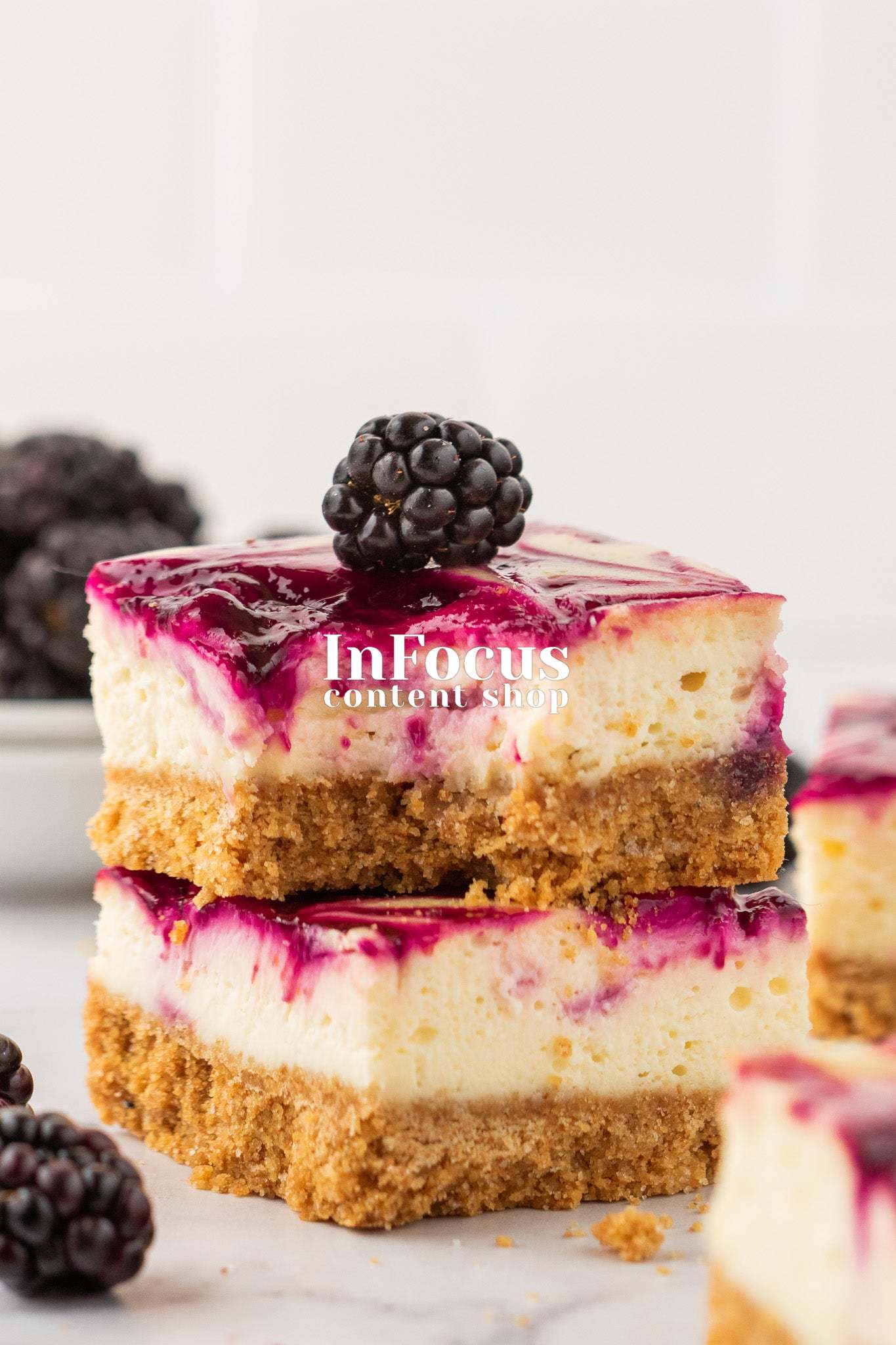 Blackberry Swirl Cheesecake Bars- Exclusive