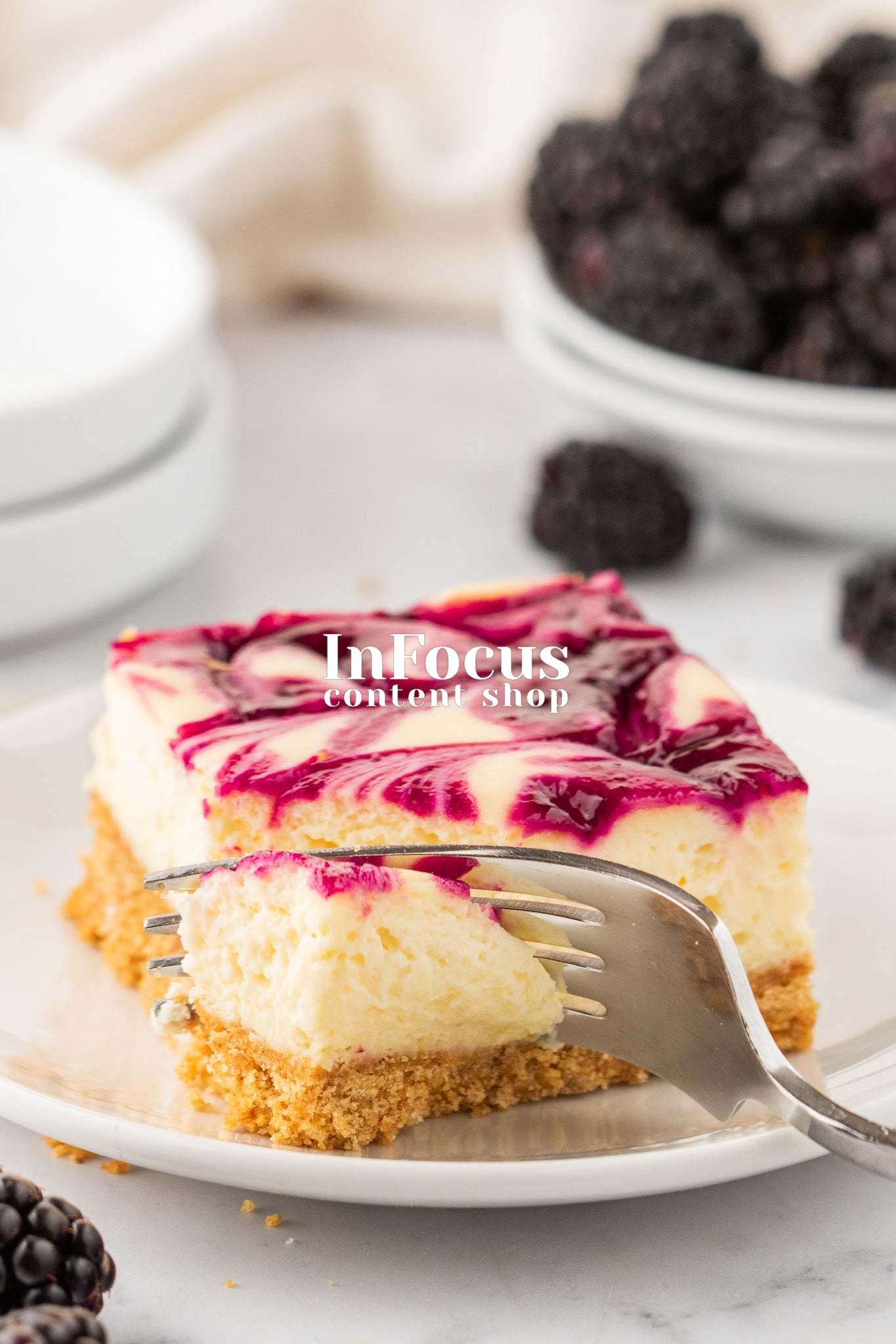 Blackberry Swirl Cheesecake Bars- Exclusive