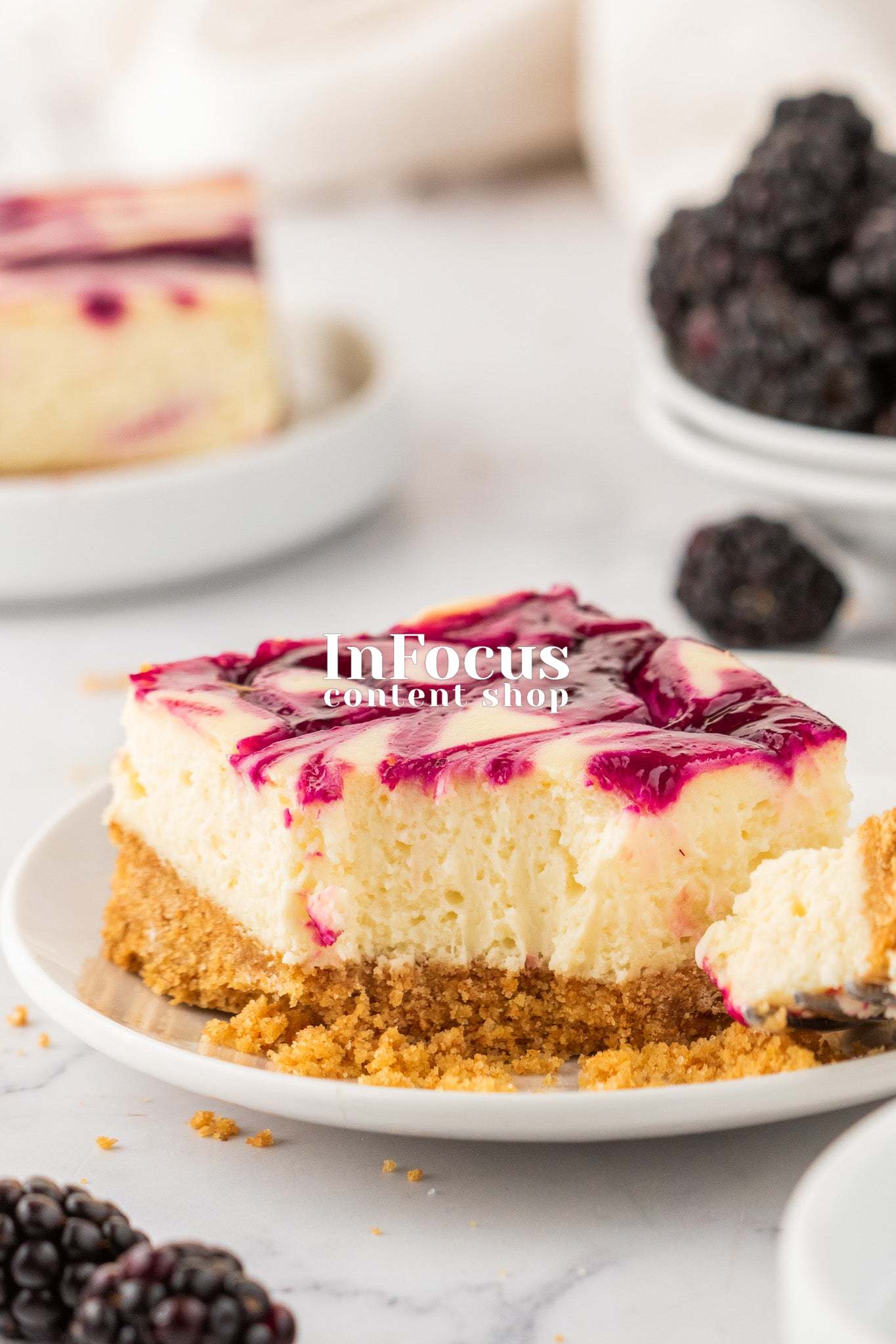 Blackberry Swirl Cheesecake Bars- Exclusive