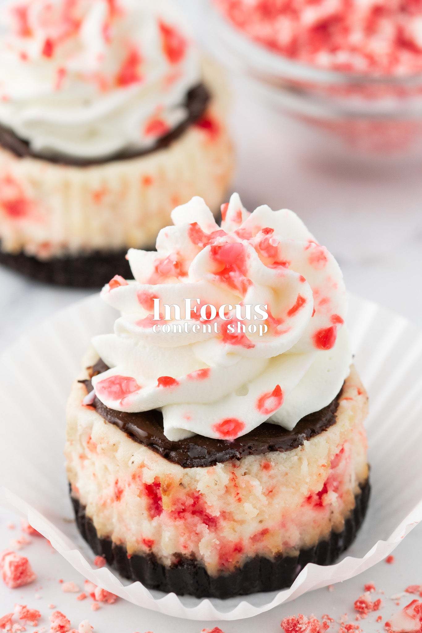 Mini White Chocolate Peppermint Cheesecakes- Exclusive