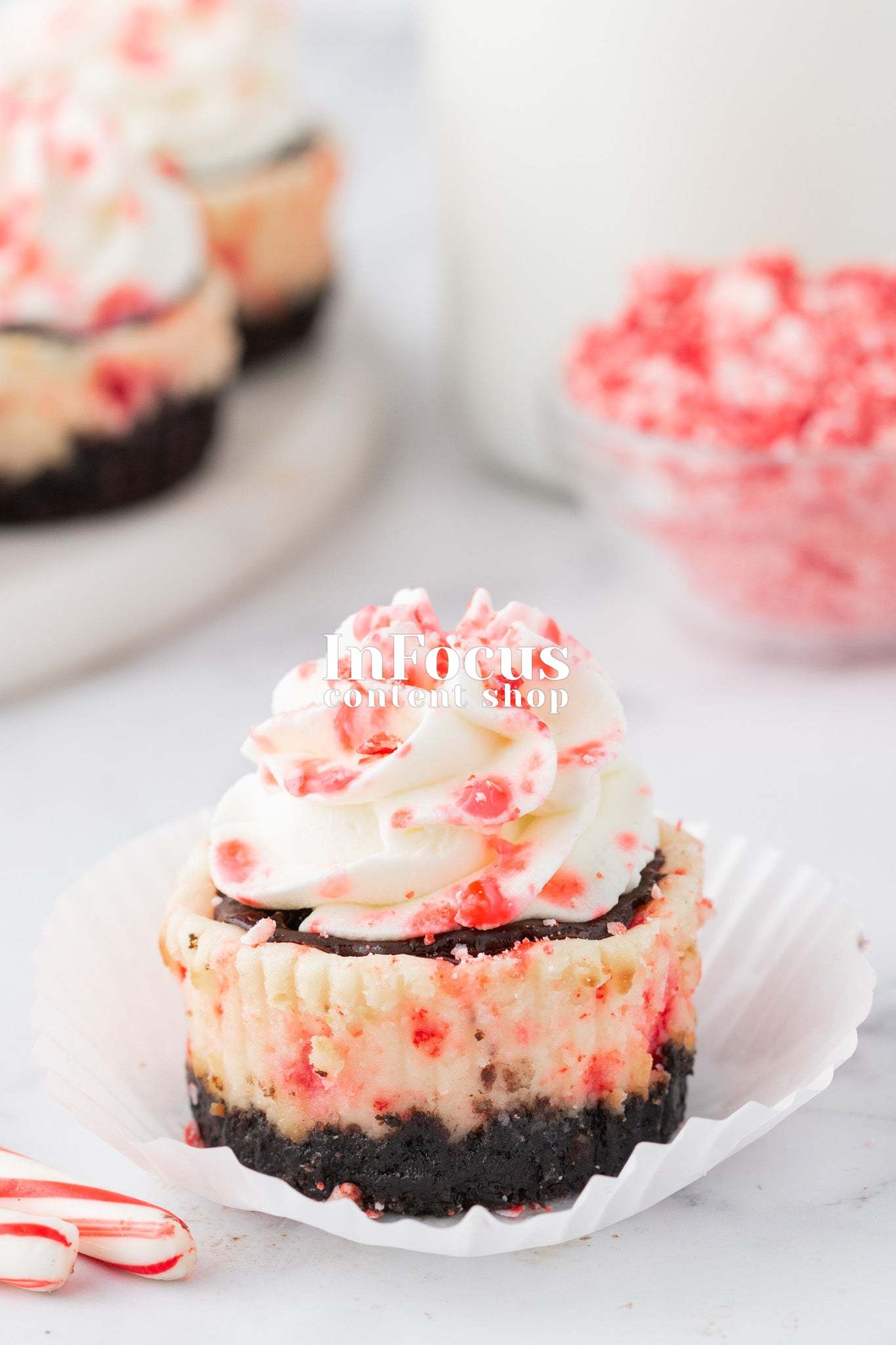 Mini White Chocolate Peppermint Cheesecakes- Exclusive
