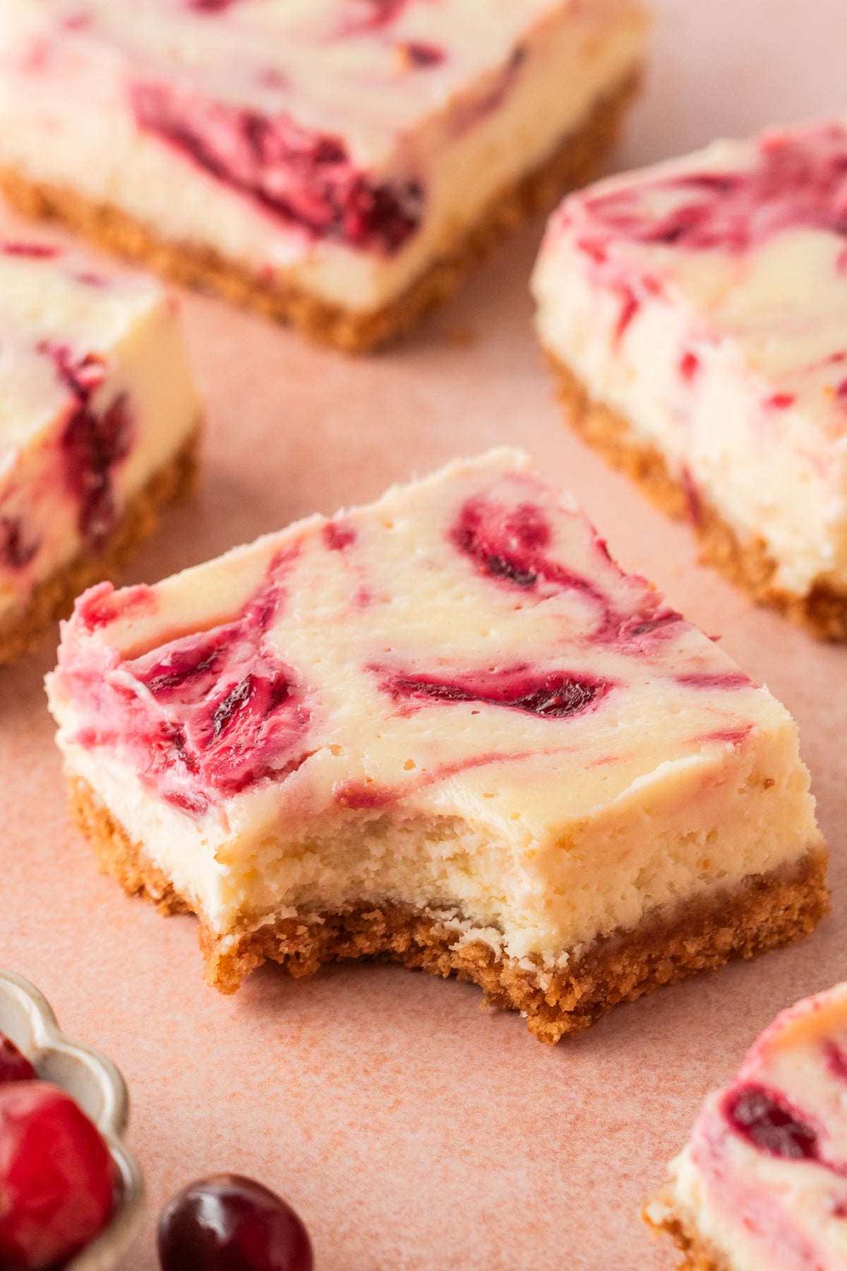 White Chocolate Cranberry Cheesecake Bars- Exclusive
