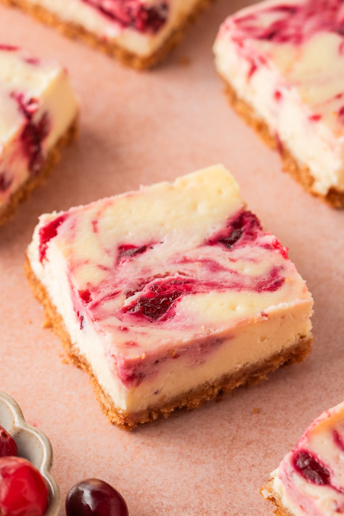 White Chocolate Cranberry Cheesecake Bars- Exclusive
