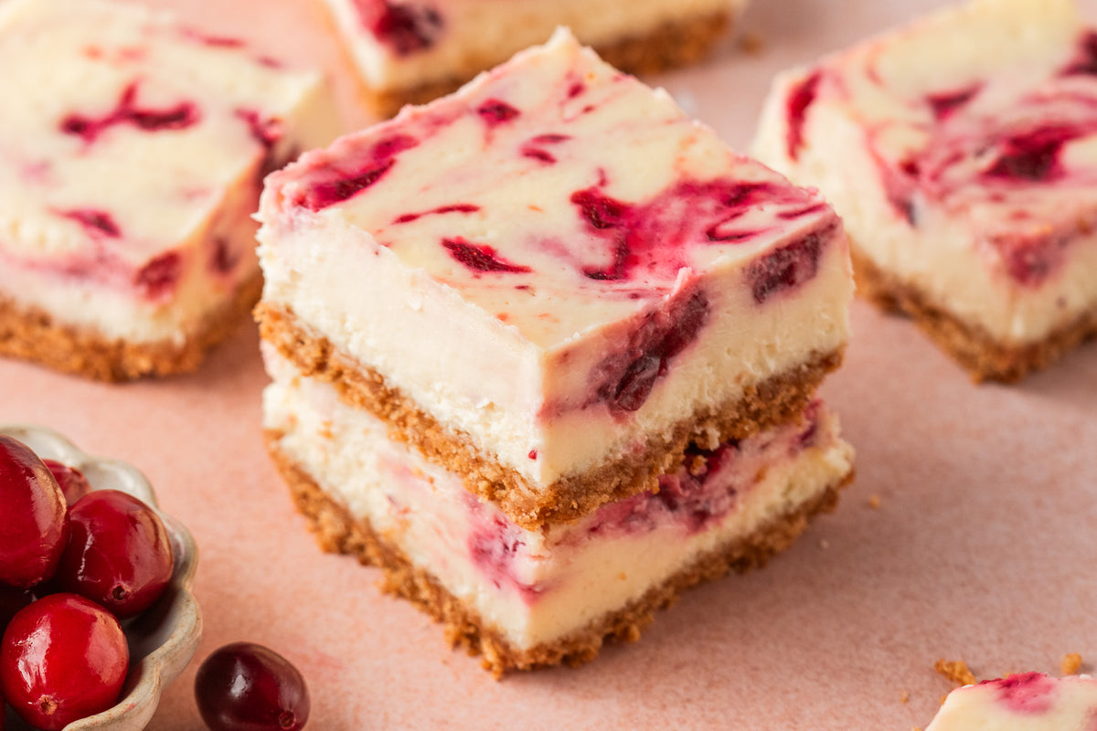 White Chocolate Cranberry Cheesecake Bars- Exclusive