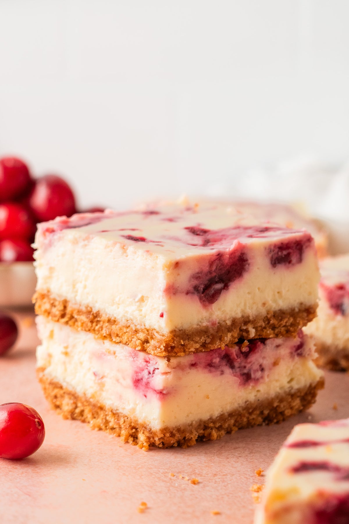 White Chocolate Cranberry Cheesecake Bars- Exclusive