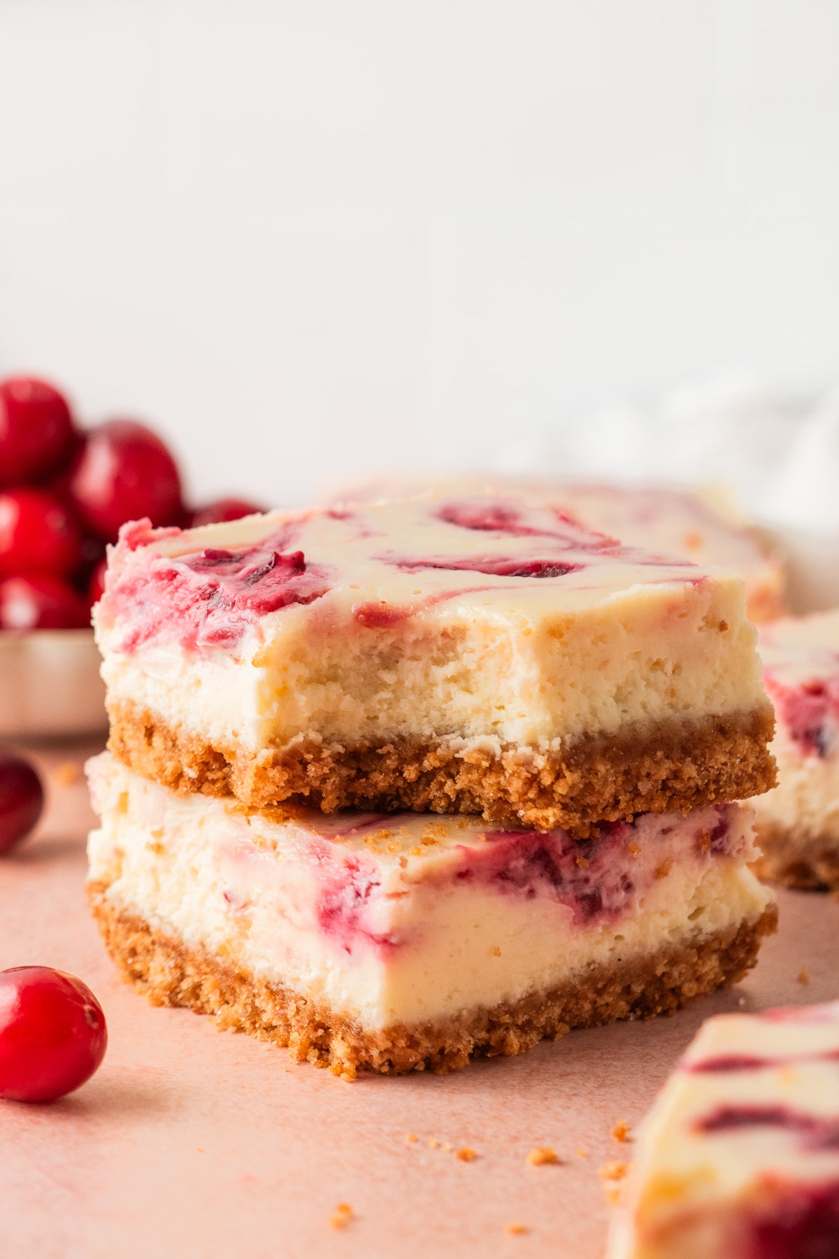 White Chocolate Cranberry Cheesecake Bars- Exclusive