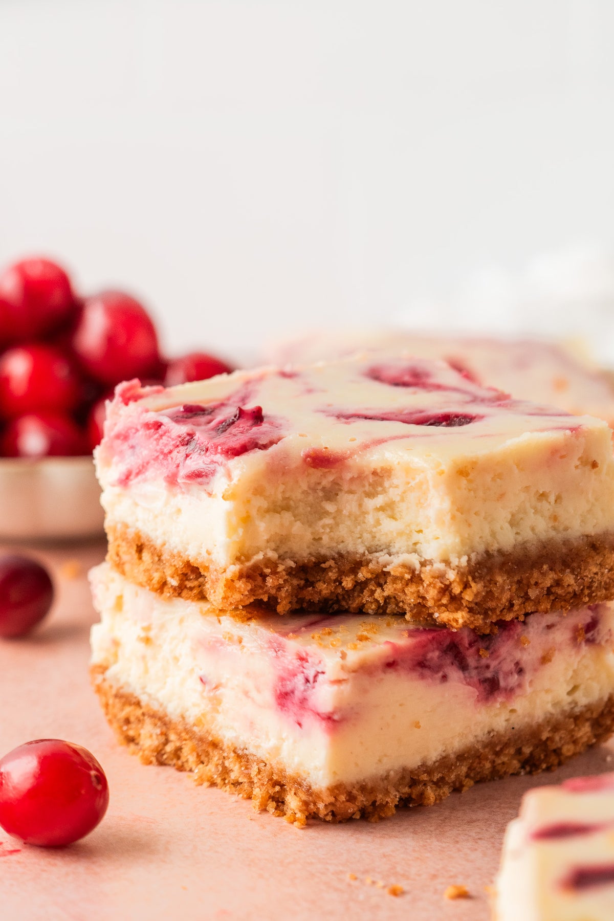 White Chocolate Cranberry Cheesecake Bars- Exclusive