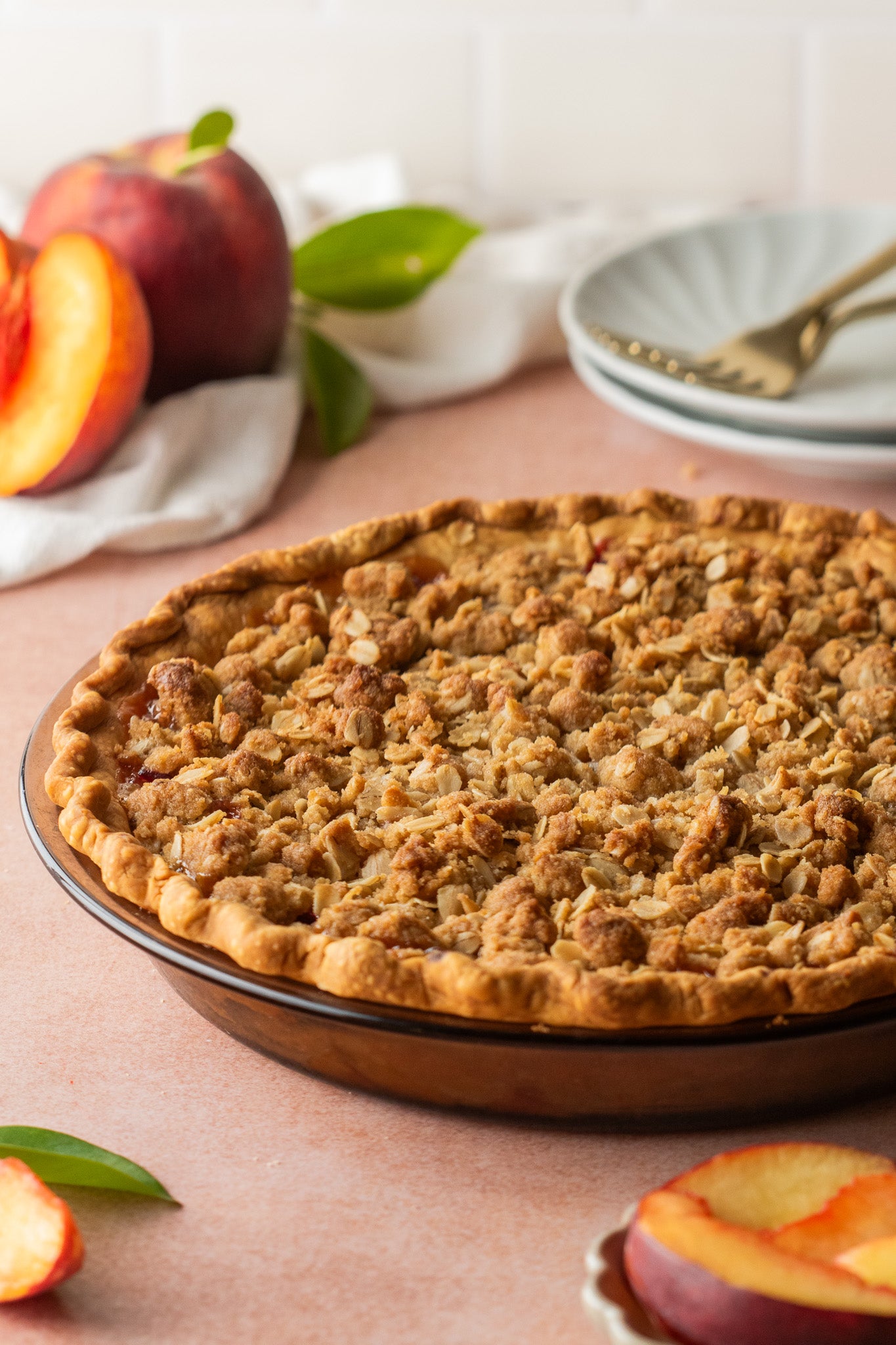 Brown Sugar Peach Crumble Pie- Exclusive