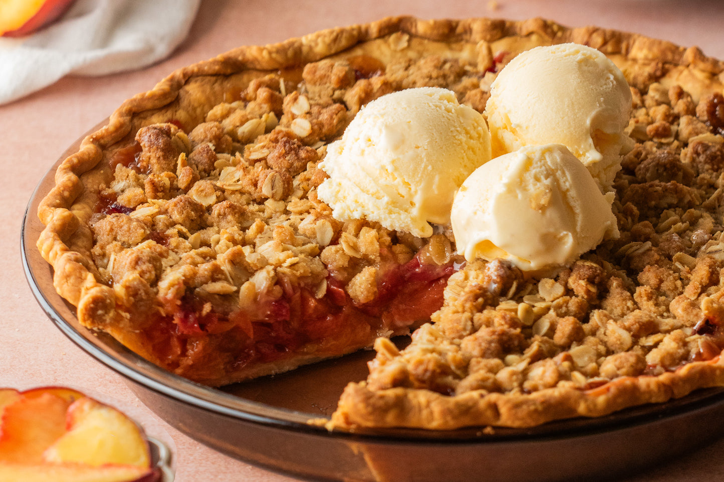 Brown Sugar Peach Crumble Pie- Exclusive