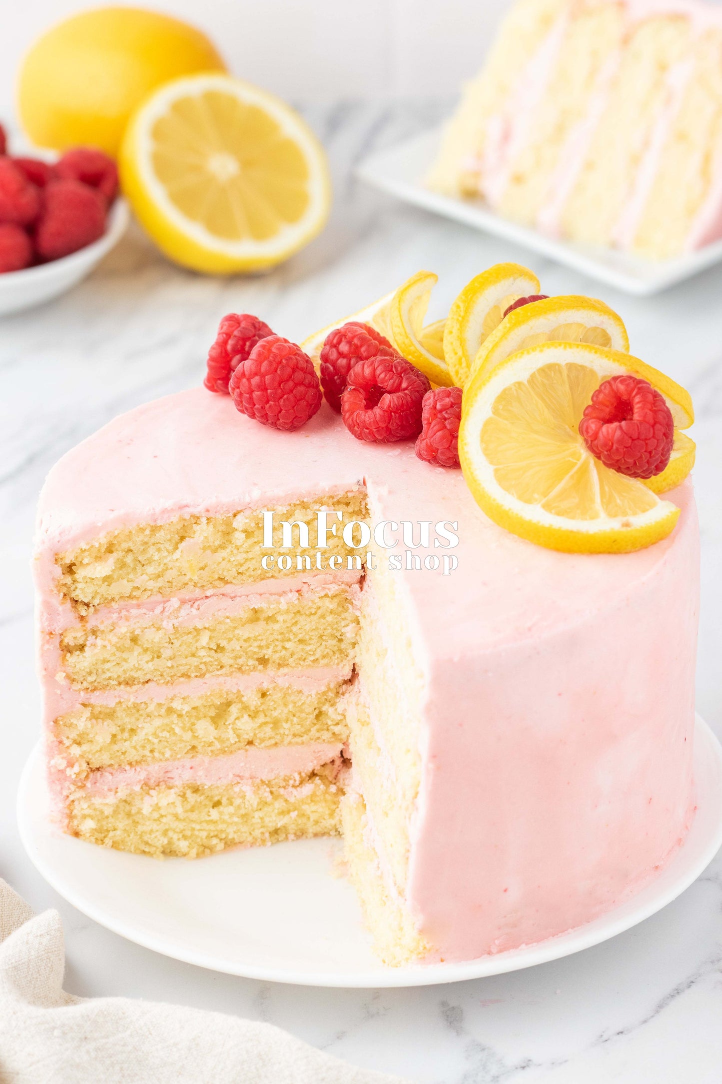 Lemon Raspberry Layer Cake- Exclusive
